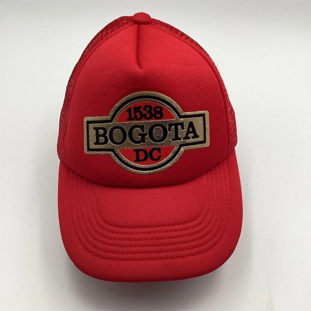 Unidex Trucker‎ Cap Red Embroidered Bogota DC 1538 Hat One Size